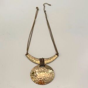 Mixed Metal Gold Circle Necklace